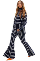 Thumbnail for Model wearing Navy Nautical Jersey Trousers standing facing the camera