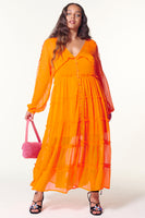 Thumbnail for Model wearing Orange Clemmie Dress