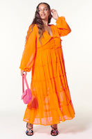 Thumbnail for Model wearing Orange Clemmie Dress