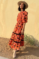 Thumbnail for Model wearing Red Rodeo Midi Dress standing facing the camera