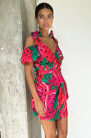 Thumbnail for Model wearing Strawberry Mini Dress side shot