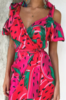 Thumbnail for Model wearing Strawberry Mini Dress close up